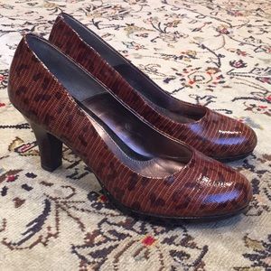 Sofft Snakeskin Leopard Print Heels